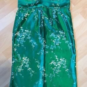 One-of-a-kind satin pencil skirt